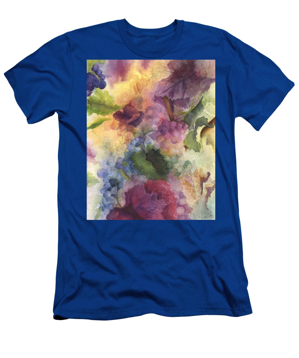 Grapevine T-Shirt featuring the painting Autumn Magic II by Maria Hunt
