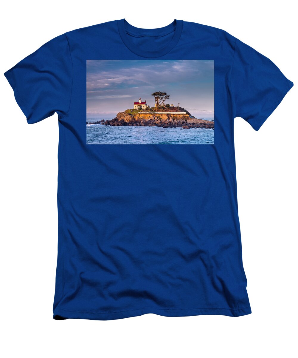 Sunrise T-Shirt featuring the photograph Battery Point Lighthouse Morning by Greg Nyquist