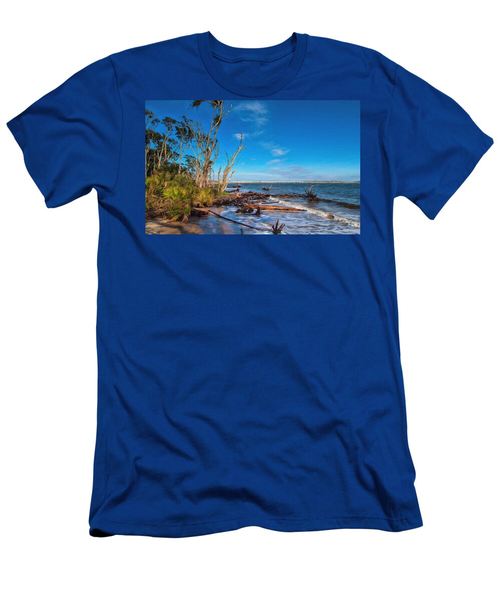 Beach T-Shirt featuring the photograph Big Talbot Island Beach by John M Bailey