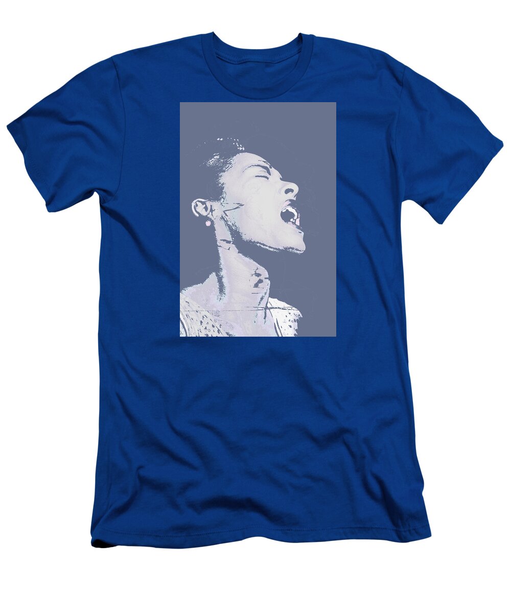 Billie Holiday T-Shirt featuring the painting Billie Holiday by Tony Rubino