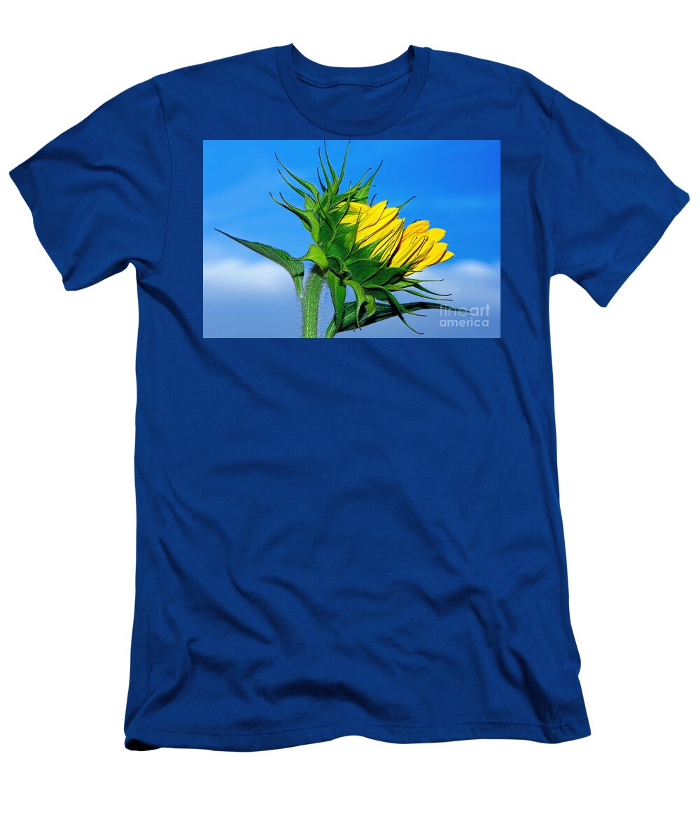 Photography T-Shirt featuring the photograph Birth of a Sunflower by Kaye Menner by Kaye Menner