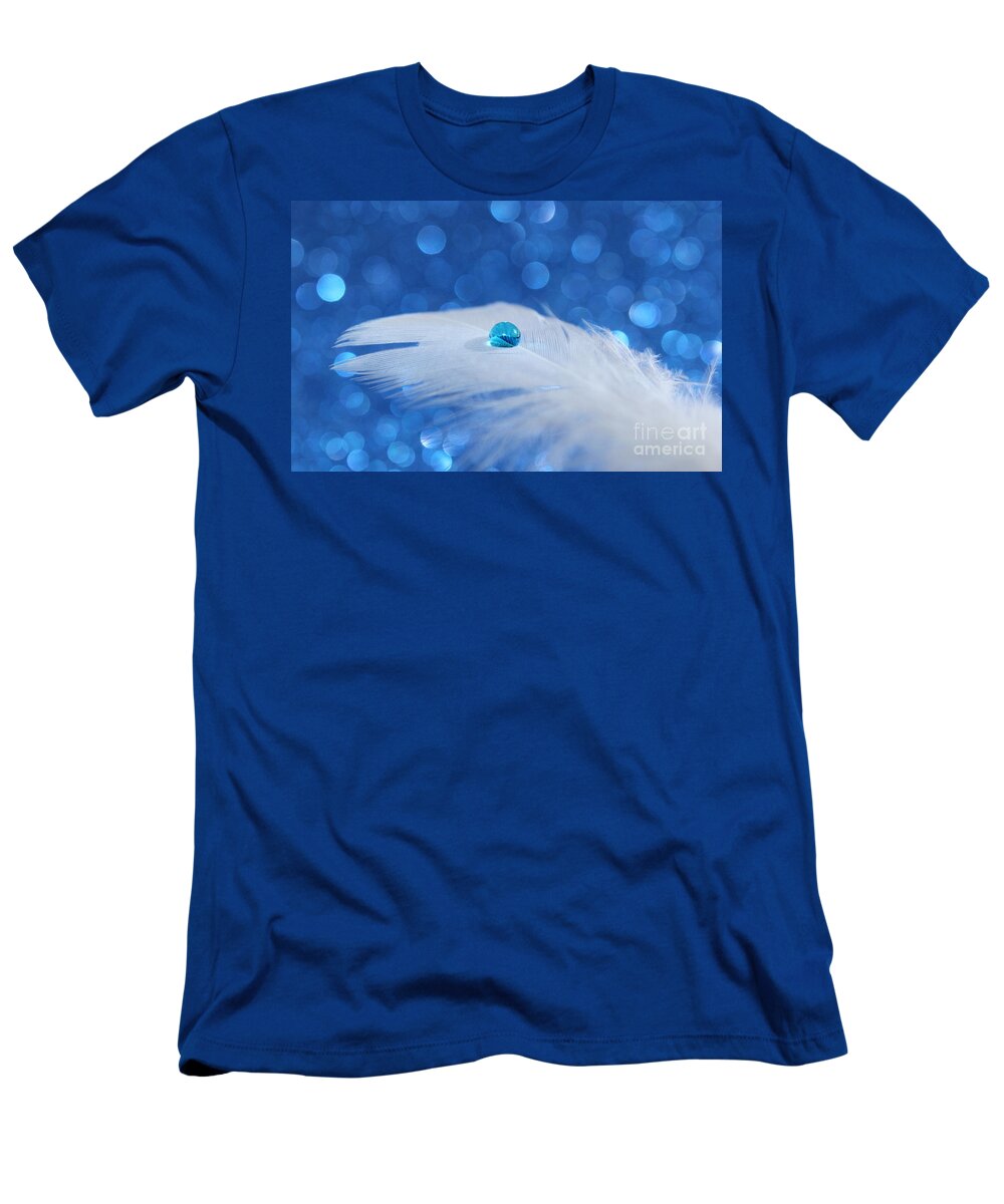 Feather T-Shirt featuring the photograph Blue and White by Krissy Katsimbras