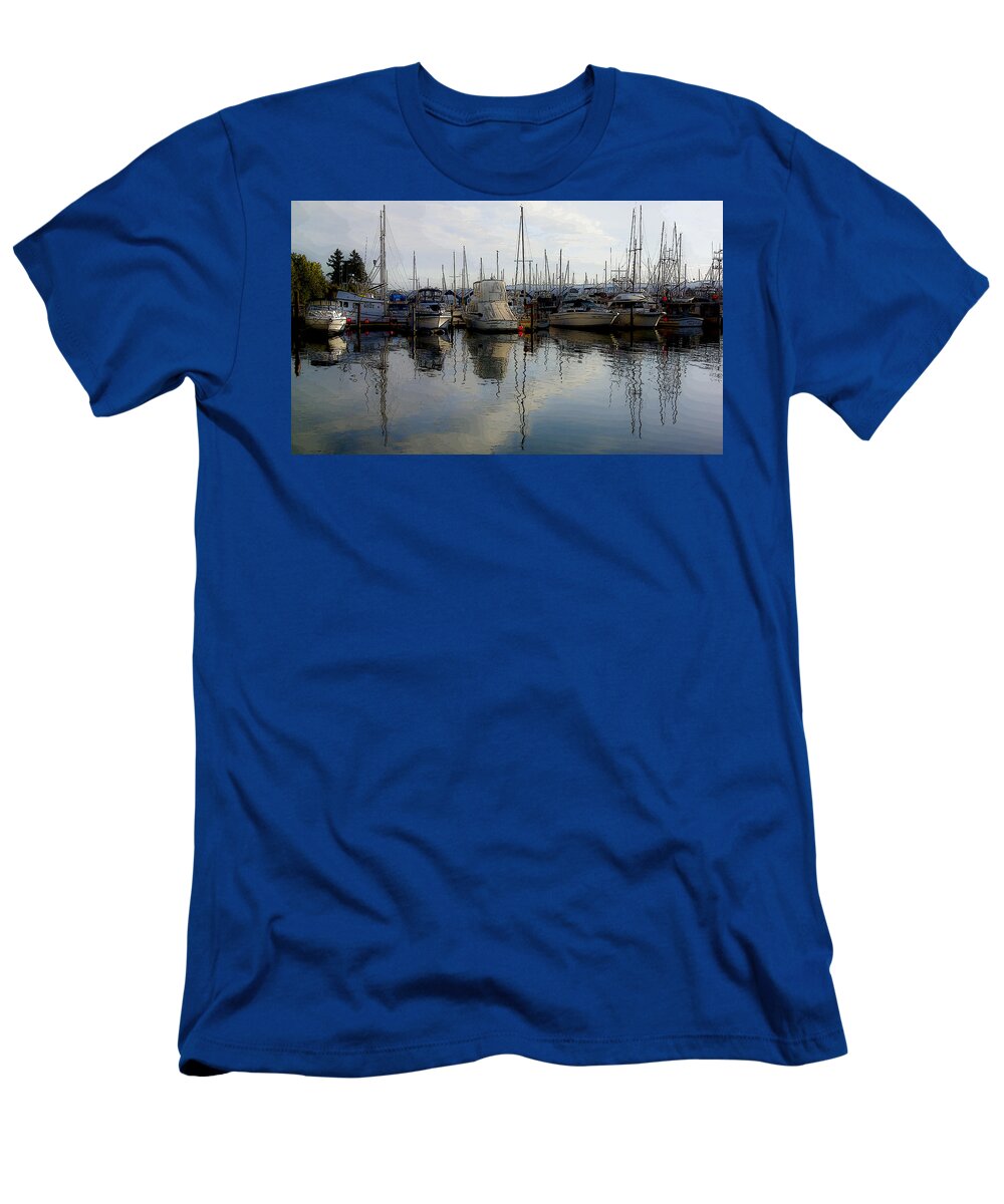 Landscape T-Shirt featuring the photograph Boats at Marina on Liberty Bay by Greg Reed