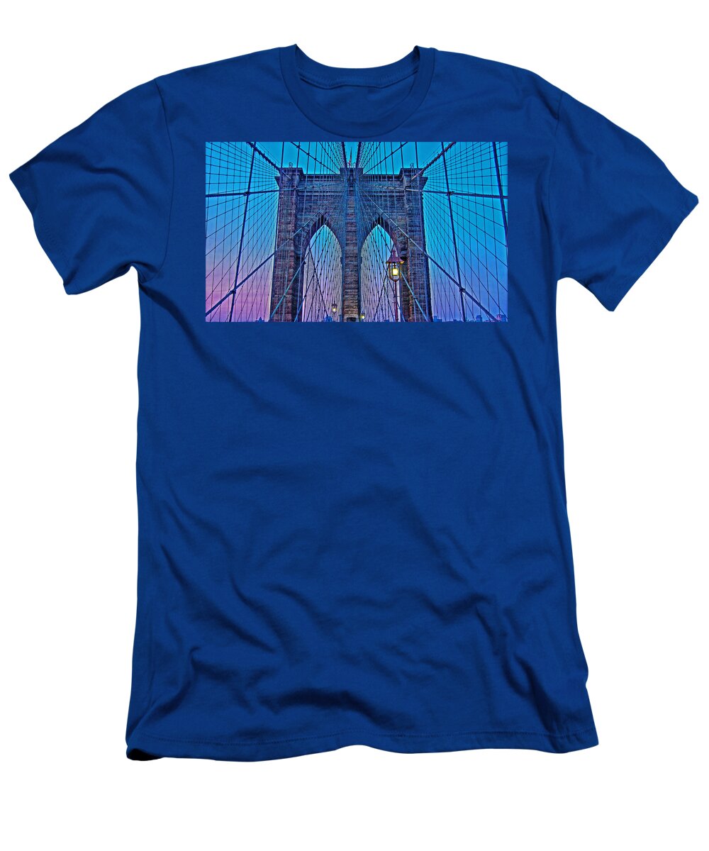 Brooklyn Bridge T-Shirt featuring the photograph Brooklyn Bridge Dawning by Hanny Heim