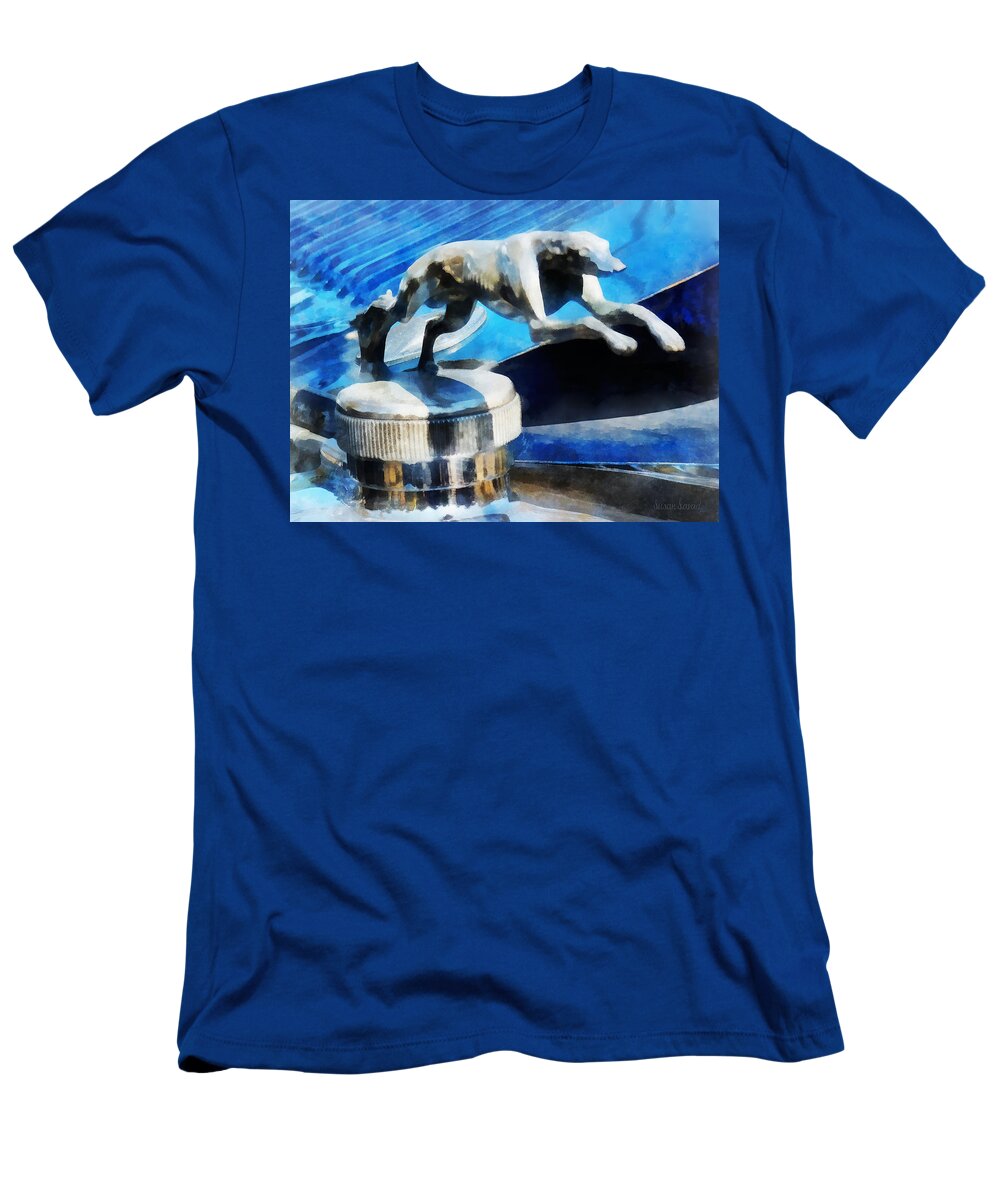 Car T-Shirt featuring the photograph Cars - Lincoln Greyhound Hood Ornament by Susan Savad