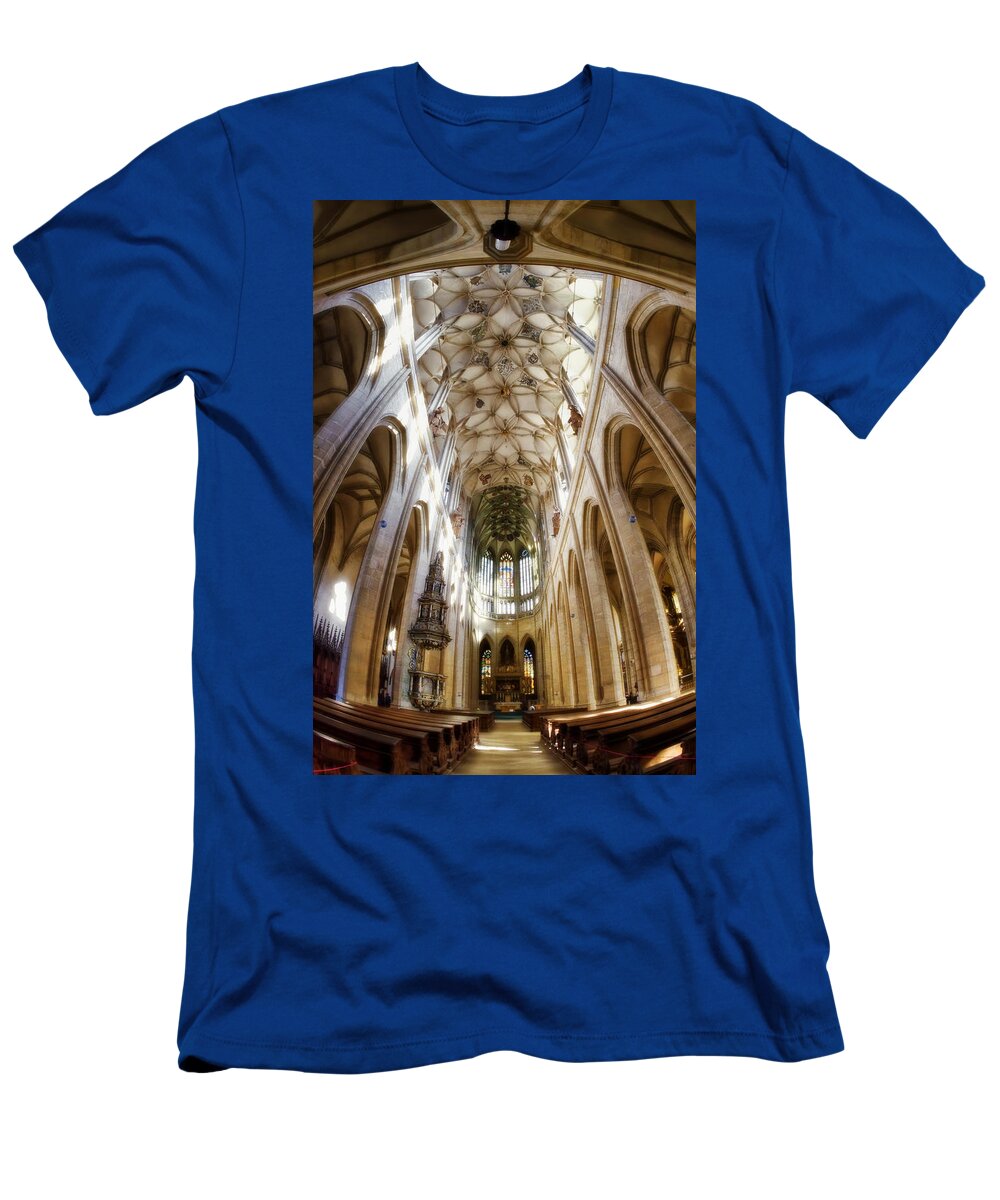 Architecture T-Shirt featuring the photograph Cathedral Glow by Joan Carroll