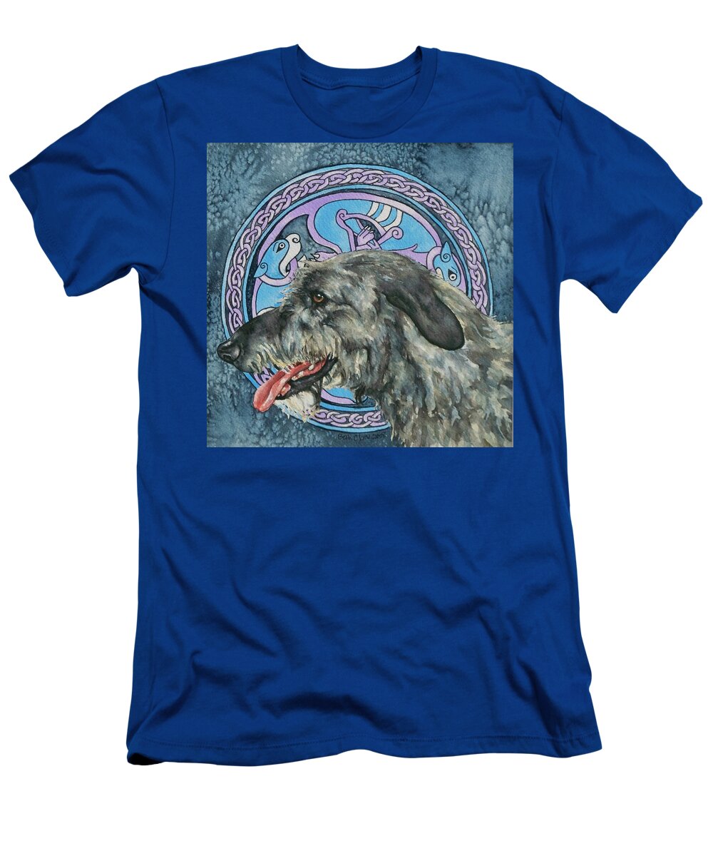 Celtic T-Shirt featuring the painting Celtic Hound by Beth Clark-McDonal