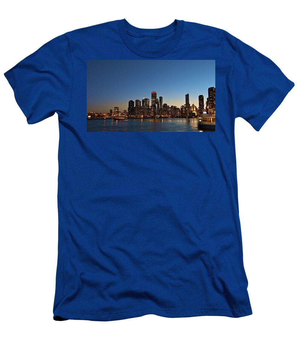 Chicago T-Shirt featuring the photograph Chicago Nightscape by John Babis
