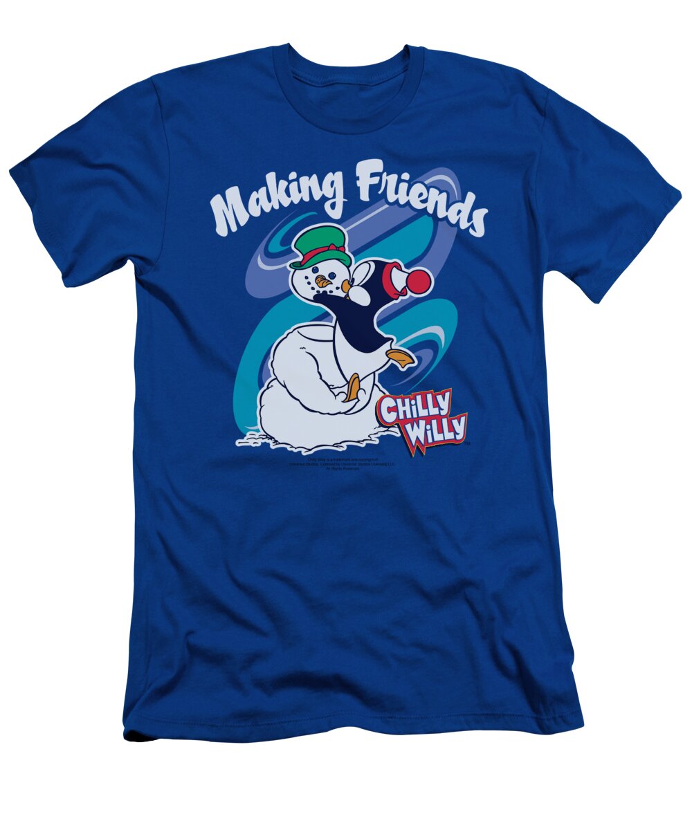 Chilly Whilly T-Shirt featuring the digital art Chilly Willy - Making Friends by Brand A