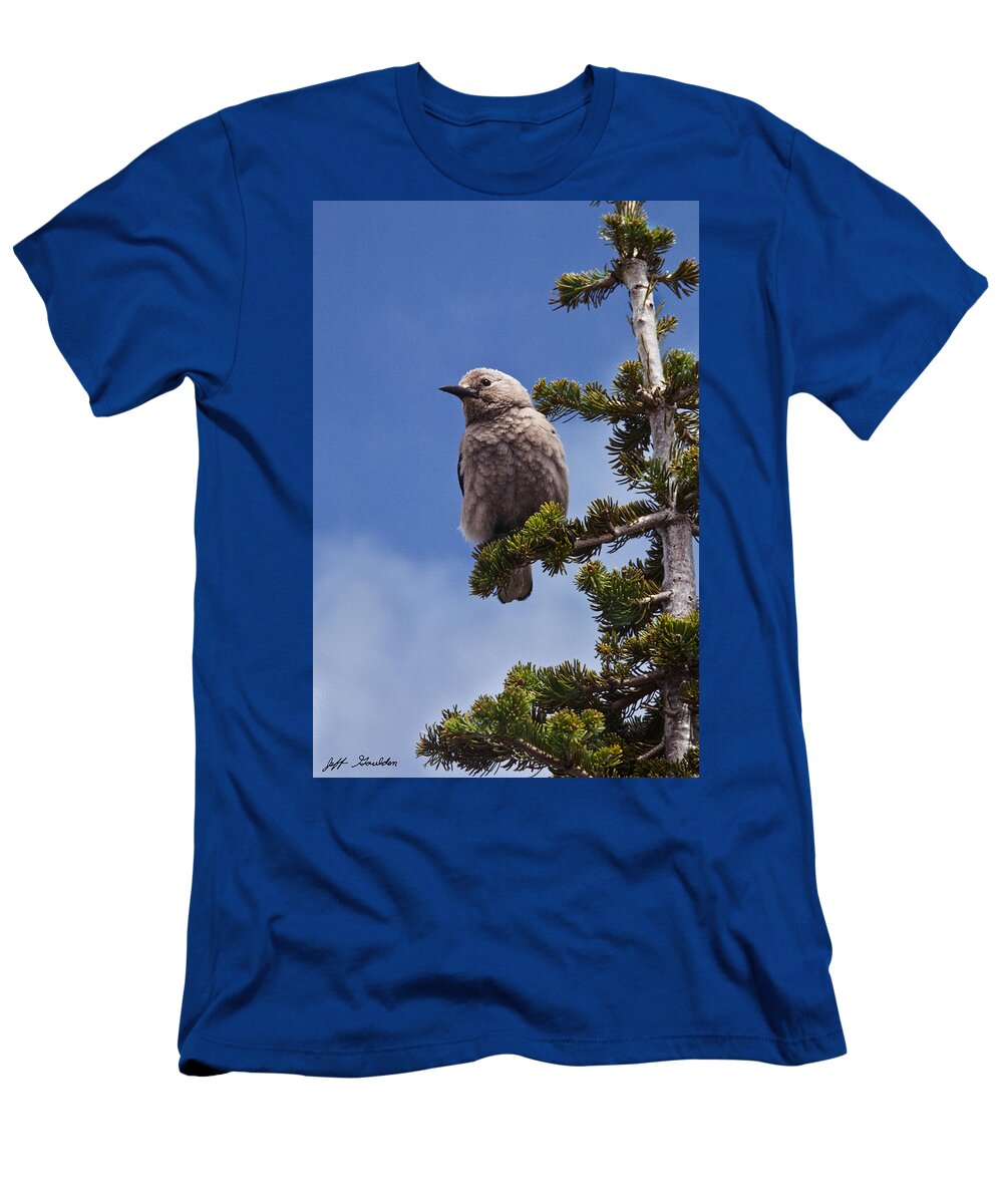 Animal T-Shirt featuring the photograph Clark's Nutcracker in a Fir Tree by Jeff Goulden