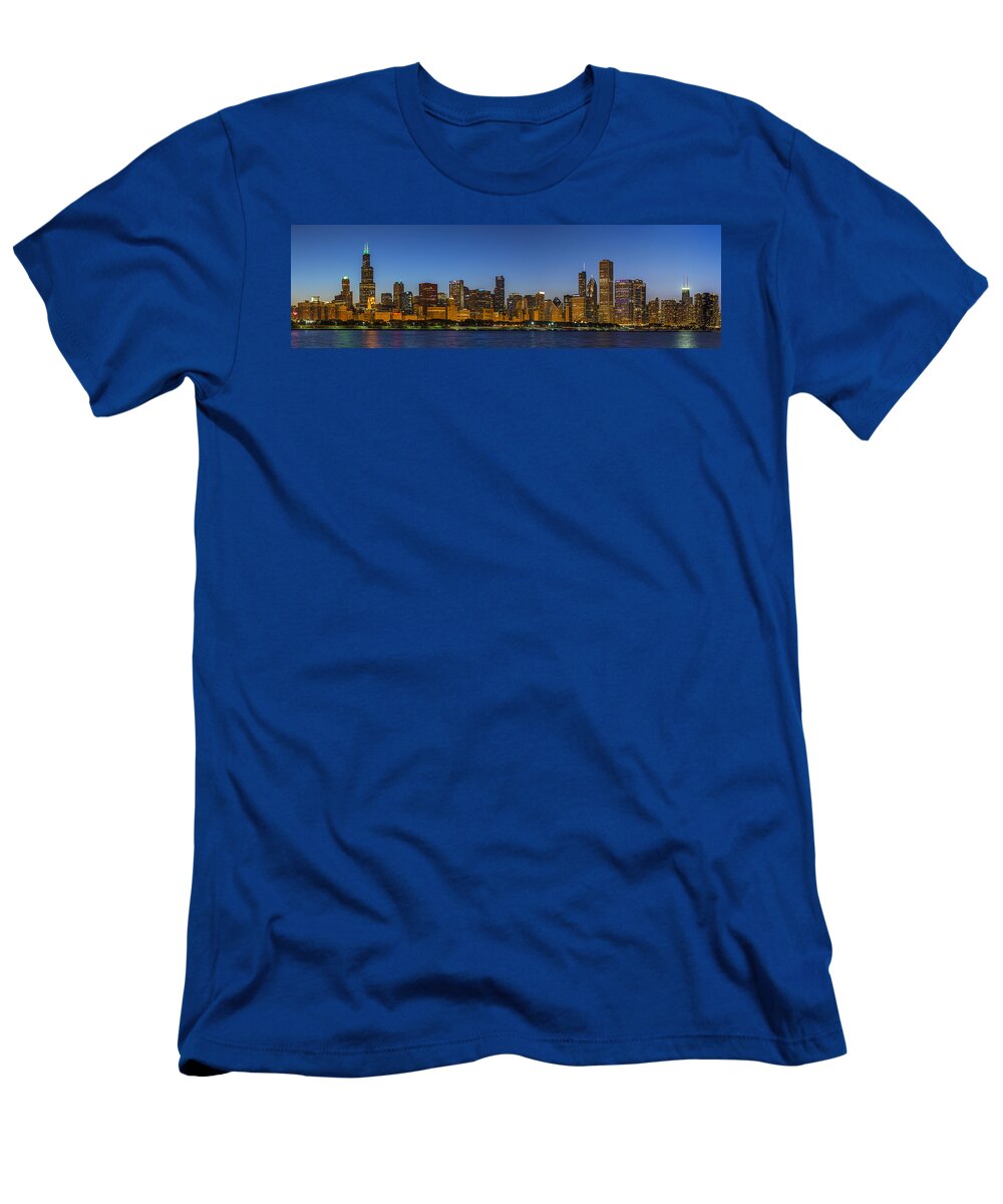 Chicago Skyline T-Shirt featuring the photograph Clear Blue Sky by Sebastian Musial