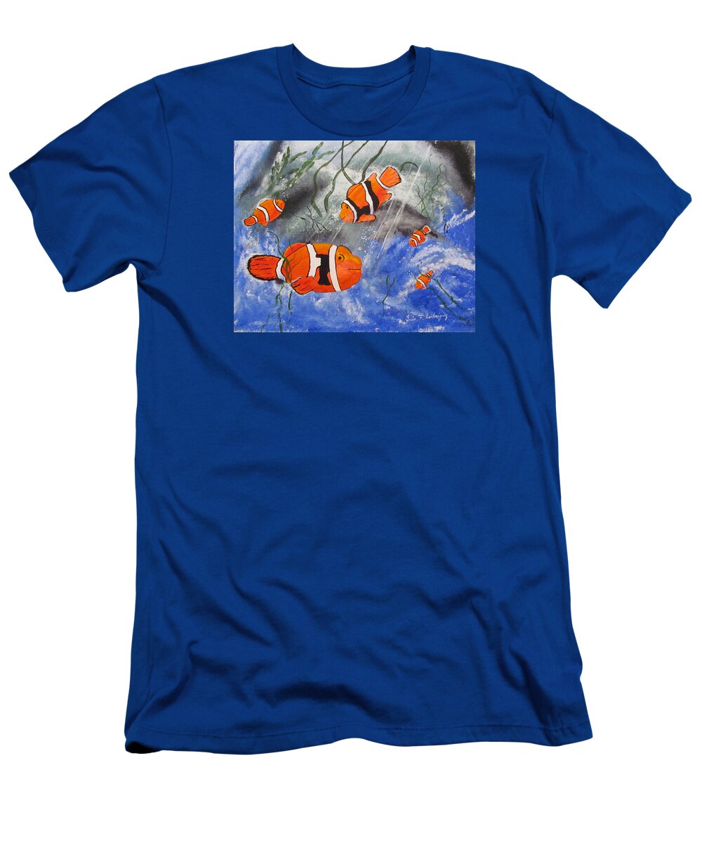 Clown Fish T-Shirt featuring the painting Clown Fish II by Luis F Rodriguez