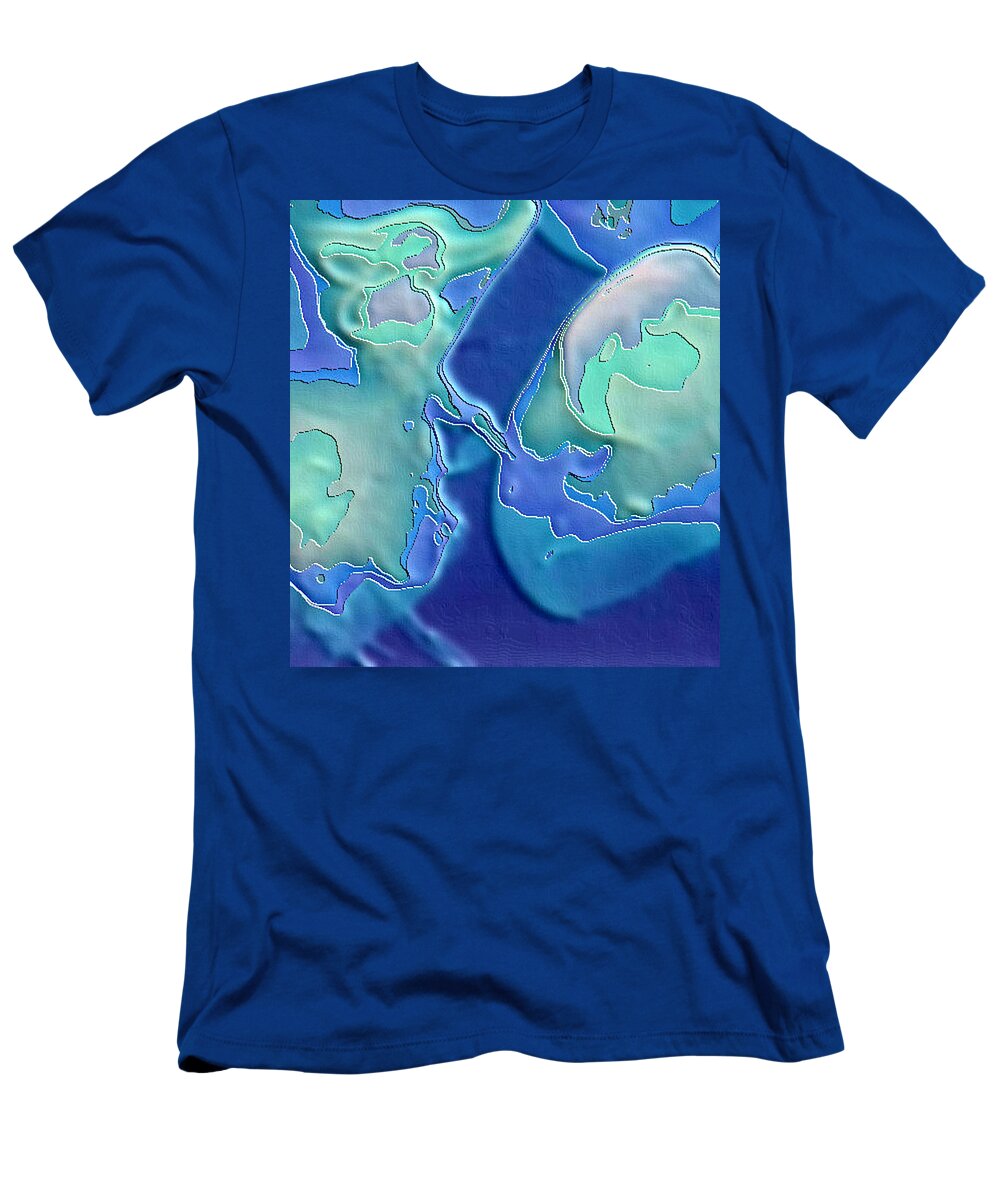 Abstract T-Shirt featuring the photograph Colors of the Sea 1 by Nadalyn Larsen