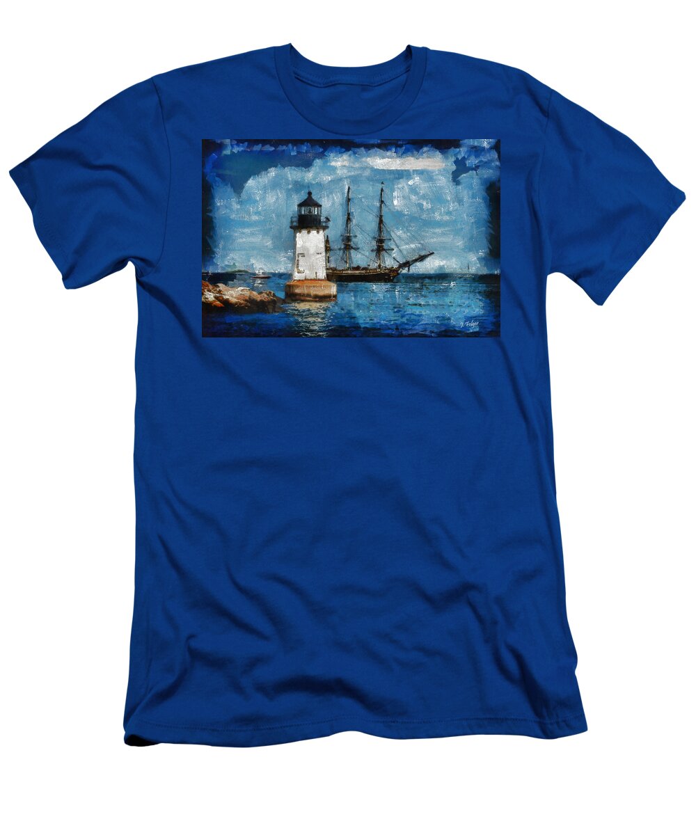 Salem T-Shirt featuring the photograph Crossing into the harbor by Jeff Folger