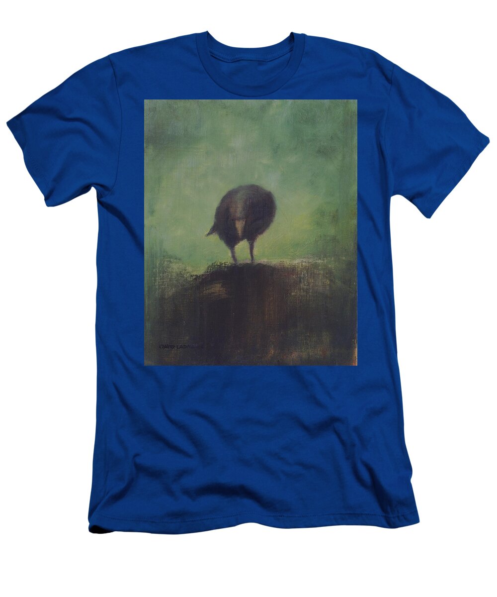 Crow T-Shirt featuring the painting Crow 12 by David Ladmore