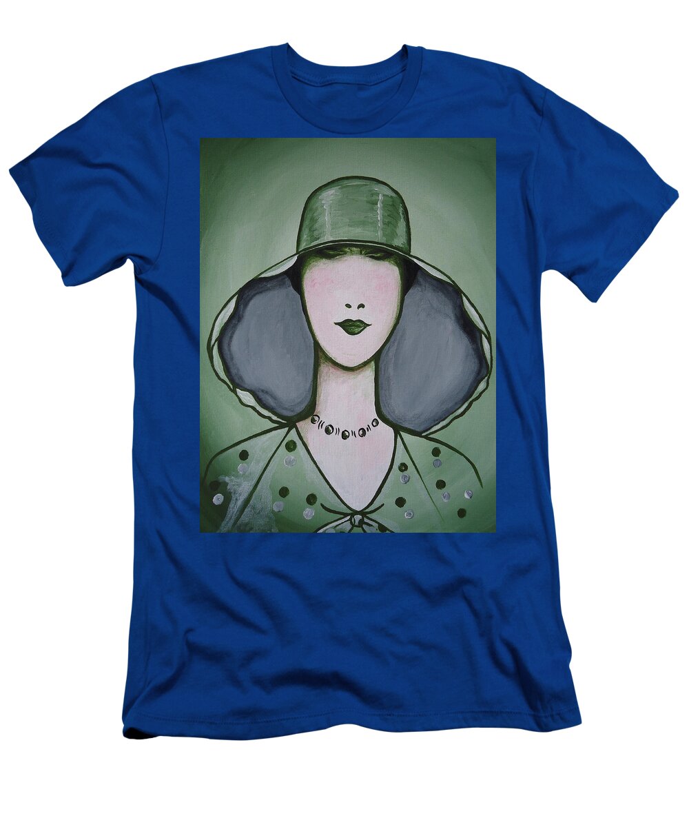 Art Deco T-Shirt featuring the painting Deco Chic by Leslie Manley