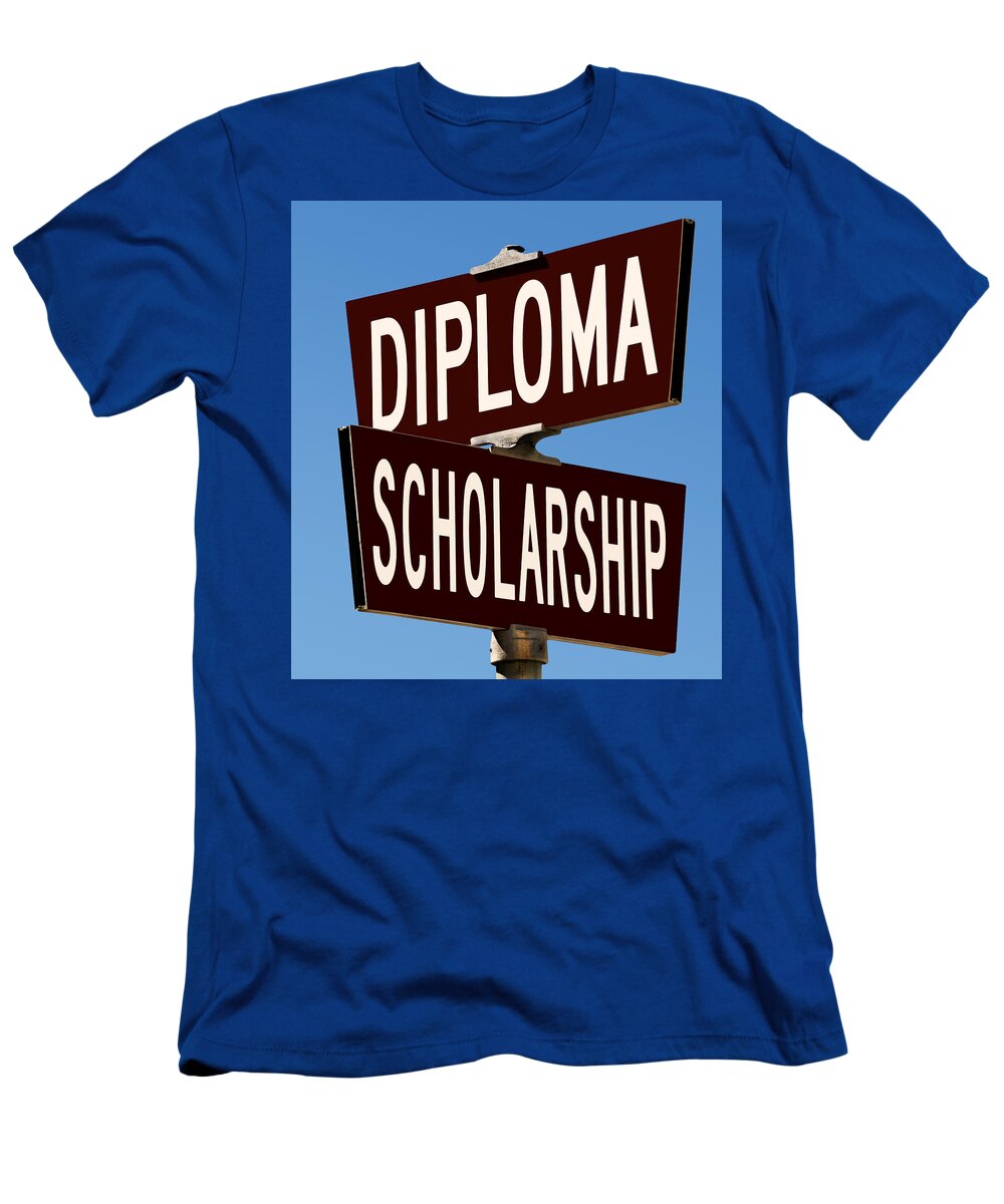 Sign T-Shirt featuring the photograph Diploma and Scholarship by Phil Cardamone