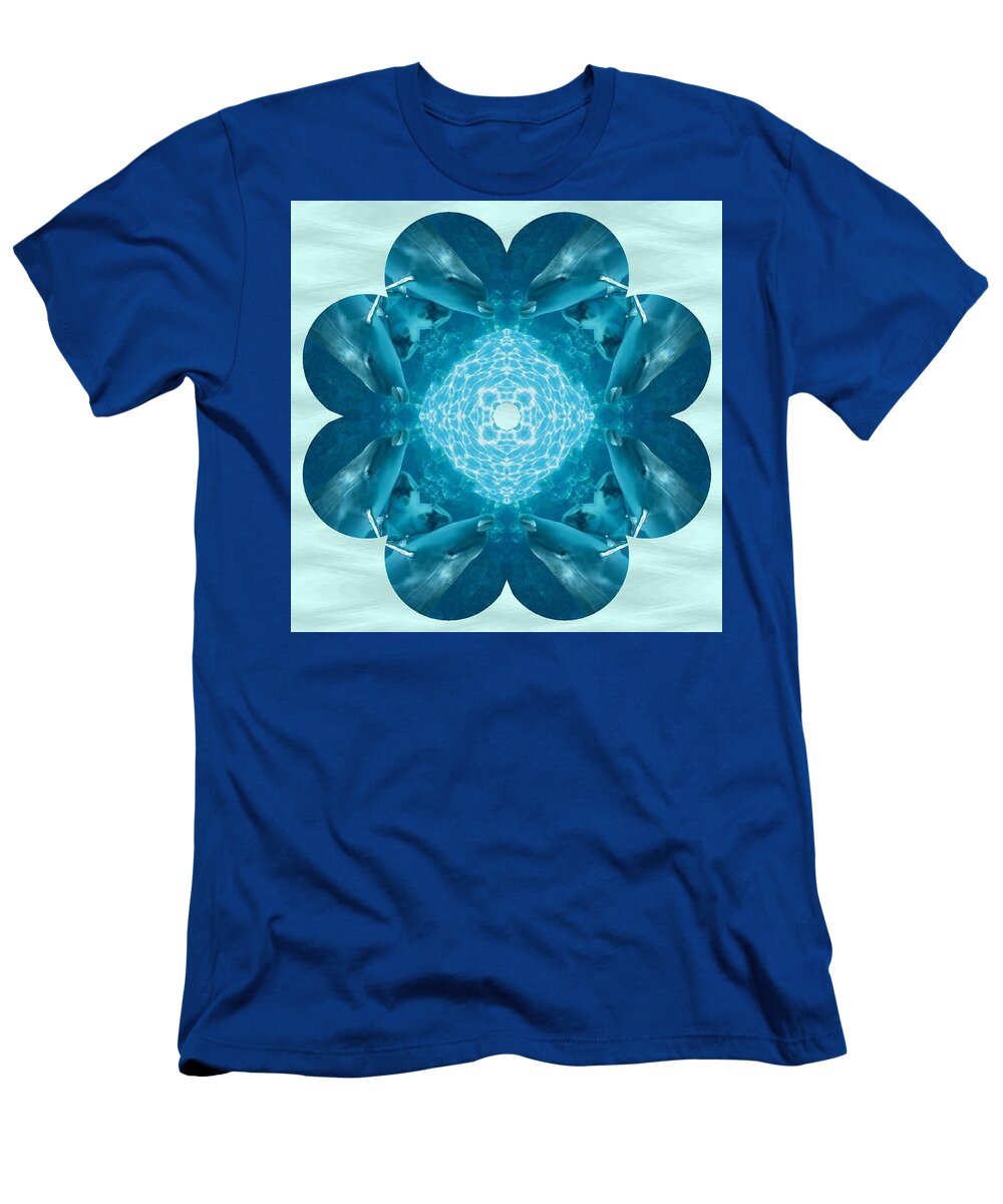 Dolphin T-Shirt featuring the photograph Dolphin Kaleidoscope by Natalie Rotman Cote