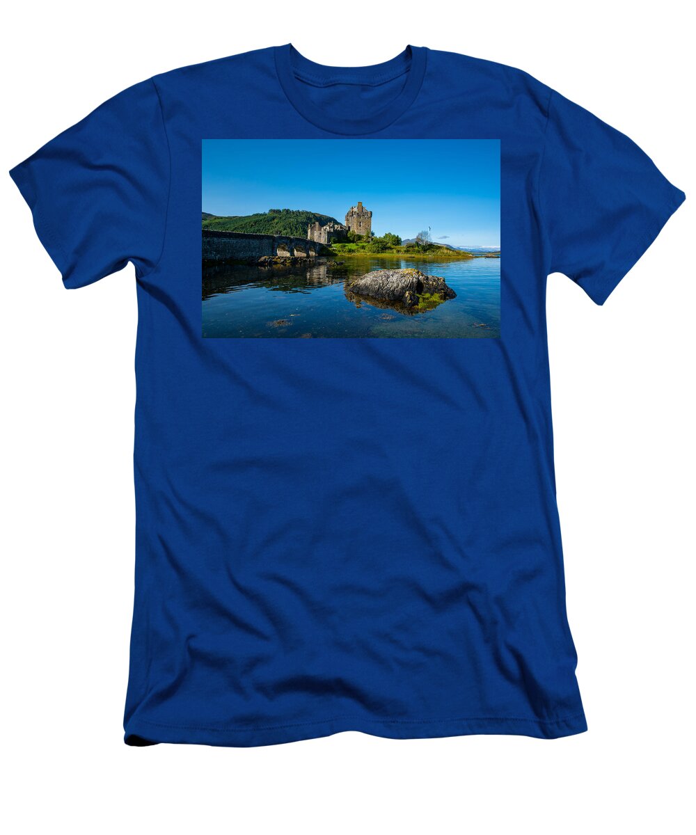 Scotland T-Shirt featuring the photograph Eilean Donan Castle In Scotland by Andreas Berthold