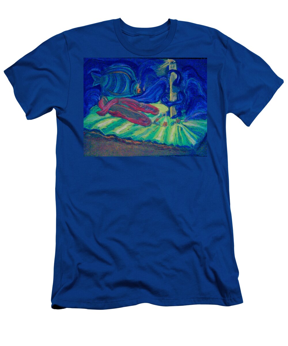 Surreal T-Shirt featuring the pastel Elf and His Magical Slippers by Suzanne Berthier
