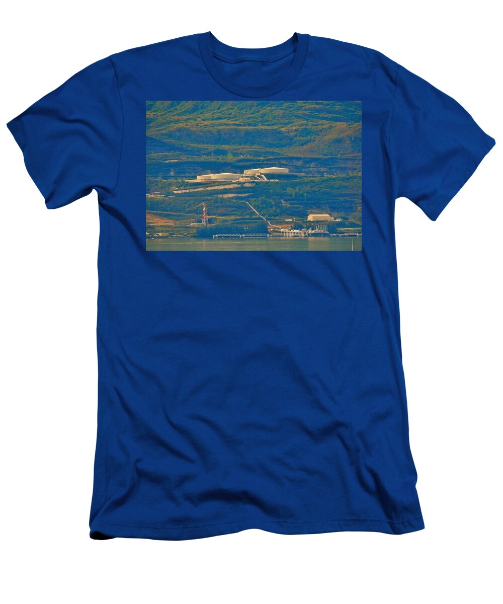 Oil T-Shirt featuring the photograph End Of The Pipeline by Mark Ball