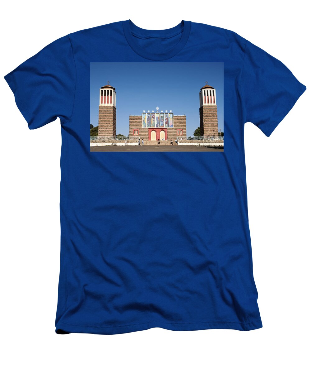 Enda Mariam T-Shirt featuring the photograph Enda Mariam cathedral complex in asmara eritrea by JM Travel Photography