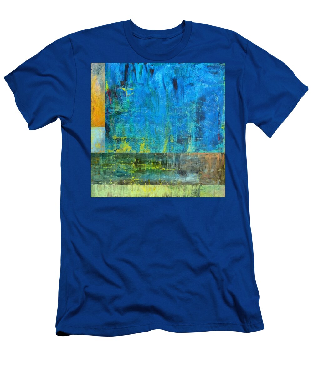 Blue T-Shirt featuring the painting Essence of Blue by Michelle Calkins