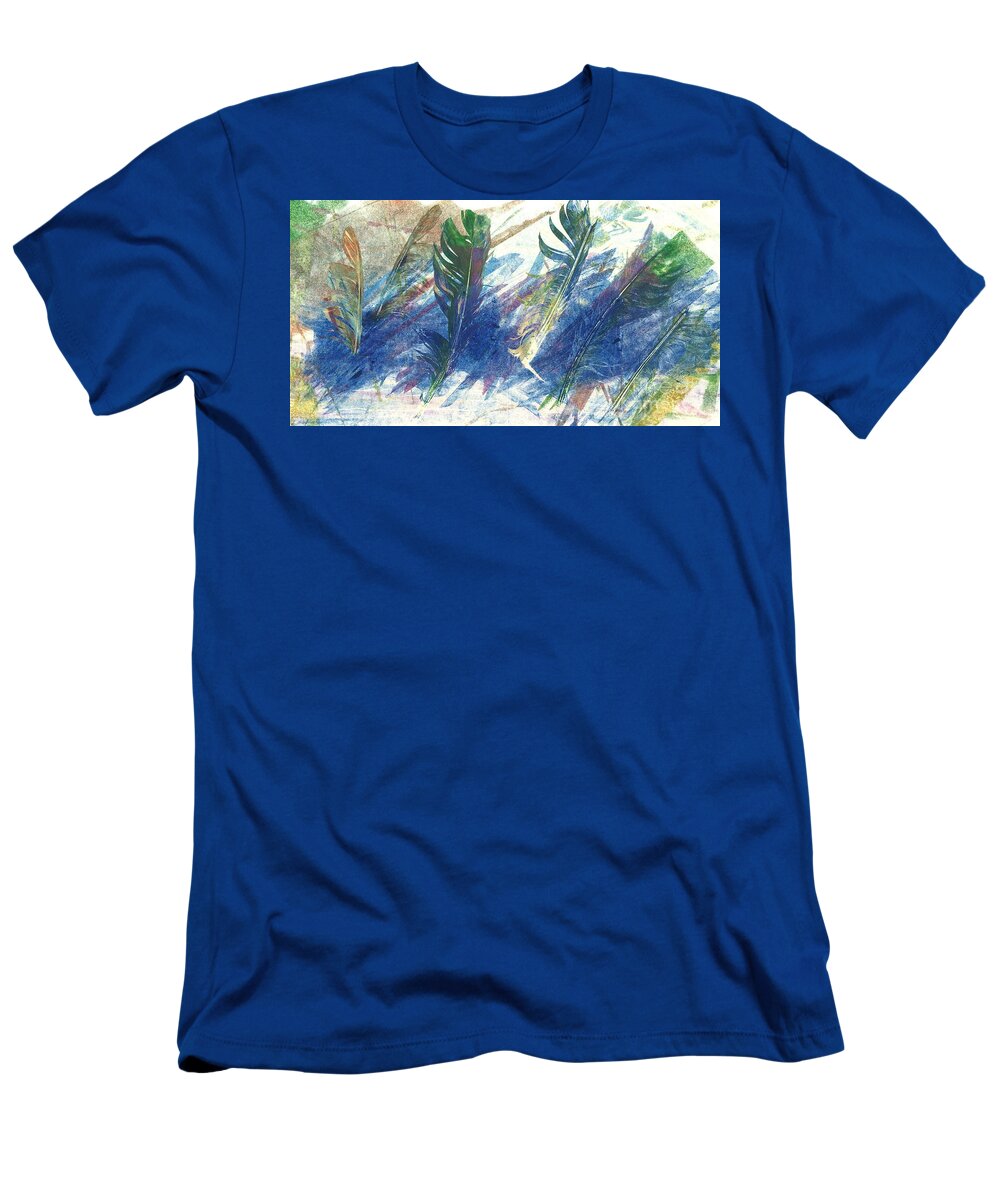 Nature T-Shirt featuring the painting Feather Dance by Sherry Harradence