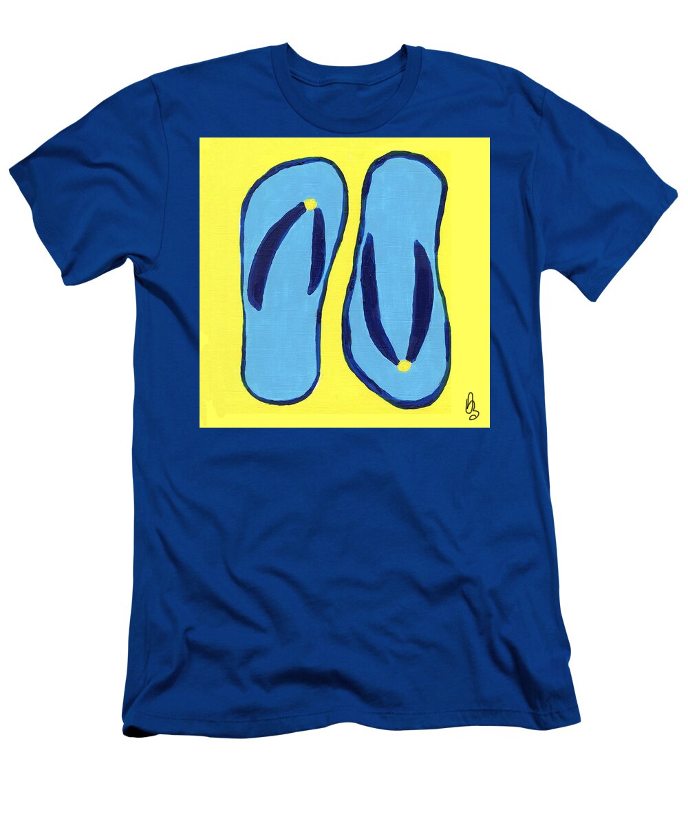 Flip Flop T-Shirt featuring the painting Flopped by Deborah Boyd