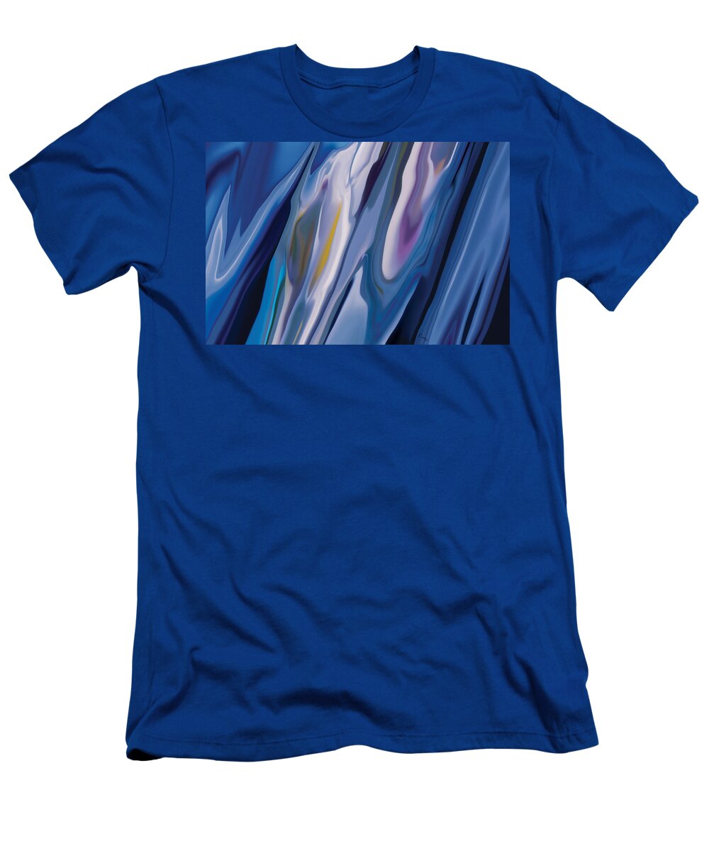 Blue T-Shirt featuring the digital art Flowers In The Wind by Rabi Khan