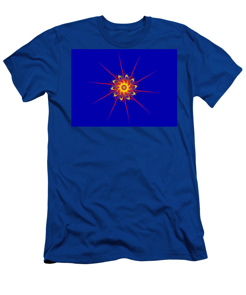 Fractal T-Shirt featuring the painting Fractal Star by Bruce Nutting