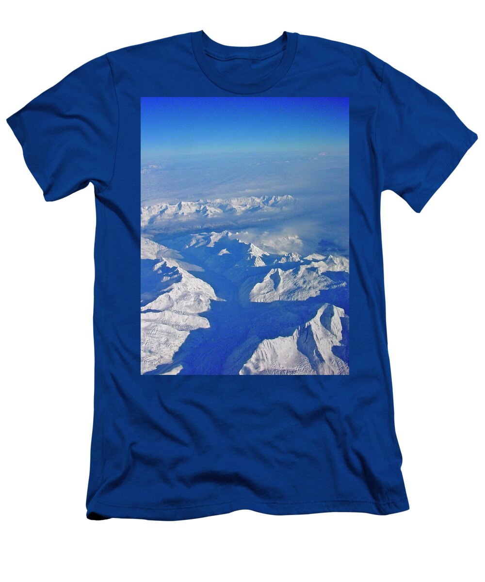 Aerial Photography T-Shirt featuring the photograph Frozen World by Jeremy Rhoades