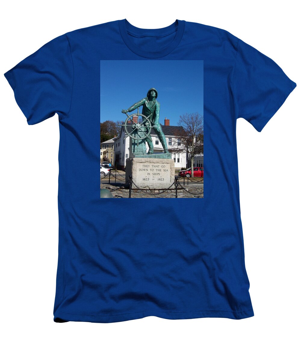 Statue T-Shirt featuring the photograph Gloucester Fisherman by Catherine Gagne