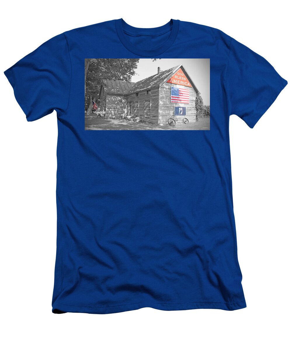 Photography T-Shirt featuring the photograph God Bless America-A by Jean Plout