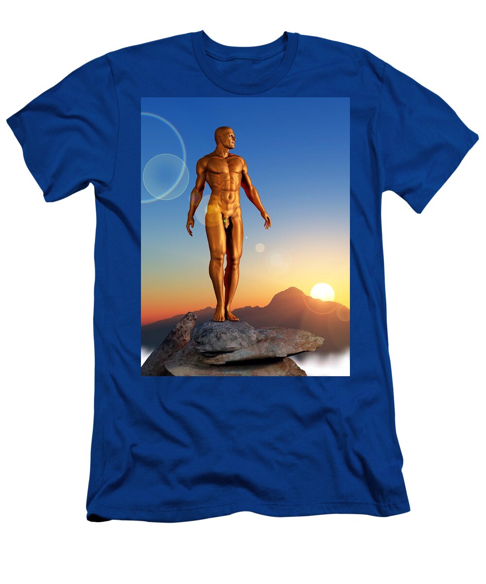 Golden Man T-Shirt featuring the digital art Golden Man by Kaylee Mason
