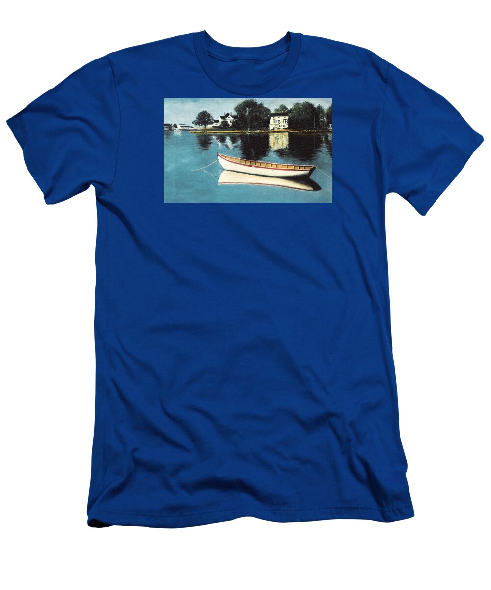 Seascape T-Shirt featuring the painting Greenwich Sound Shore by Vincent Mancuso