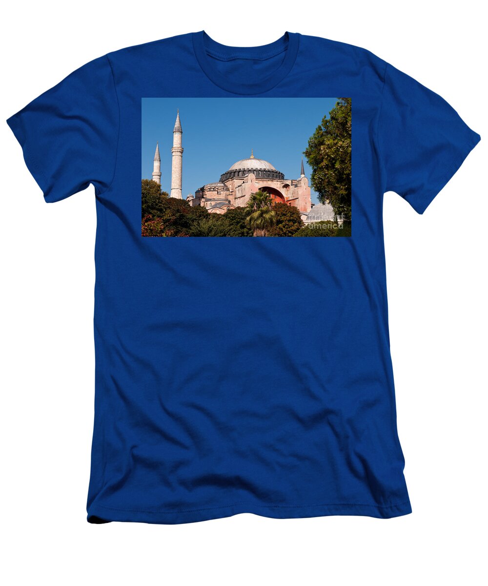 Istanbul T-Shirt featuring the photograph Hagia Sophia Blue Sky 01 by Rick Piper Photography