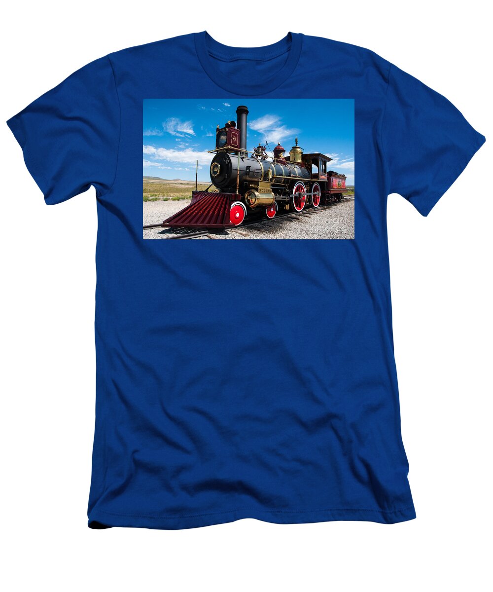 Historic T-Shirt featuring the photograph Historic Steam Locomotive - Promontory Point by Gary Whitton