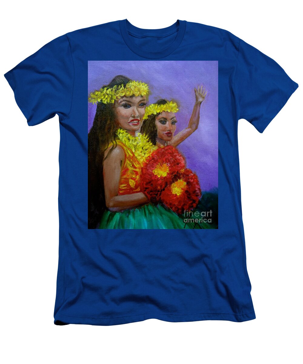 Hula Dance T-Shirt featuring the painting Hula Lessons by Jenny Lee