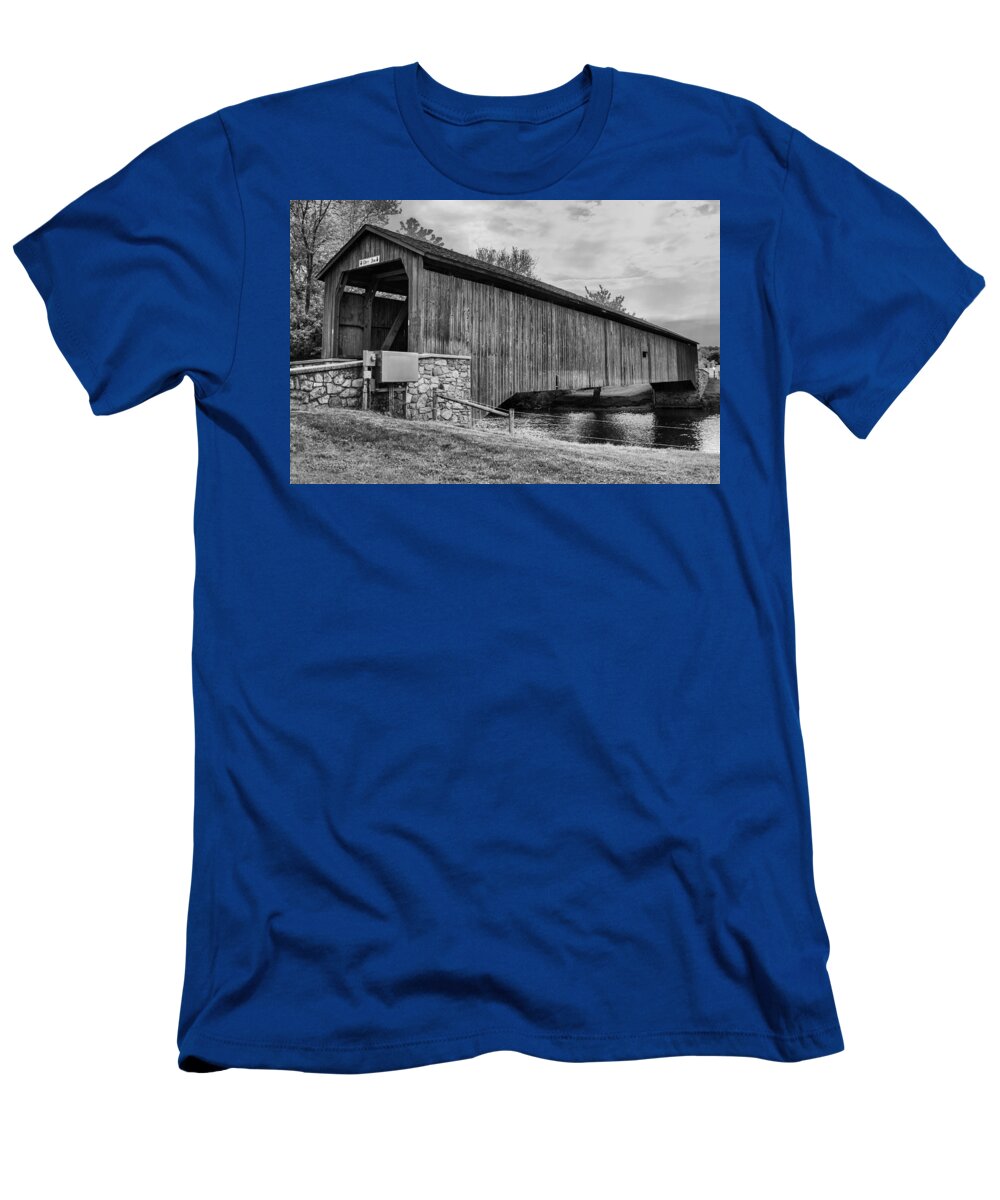 Bridges T-Shirt featuring the photograph Hunsecker's Mill Bridge by Guy Whiteley