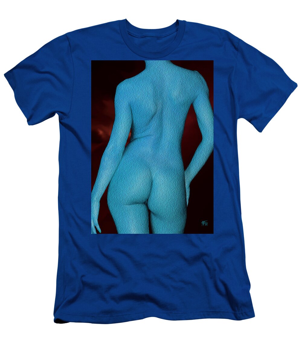 Chocolate T-Shirt featuring the digital art My Blue Heart by Vincent Franco