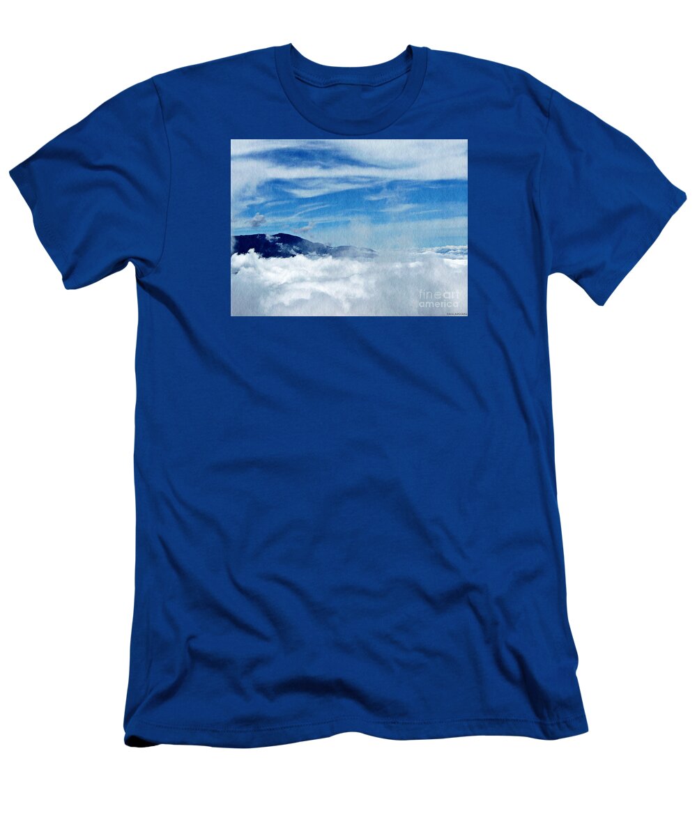 Mountain T-Shirt featuring the photograph Island in the Clouds by Chris Sotiriadis