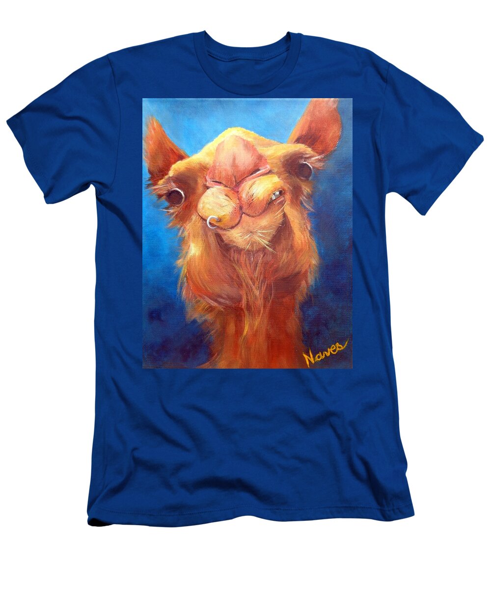 Camel T-Shirt featuring the painting Jay Z Camel by Deborah Naves