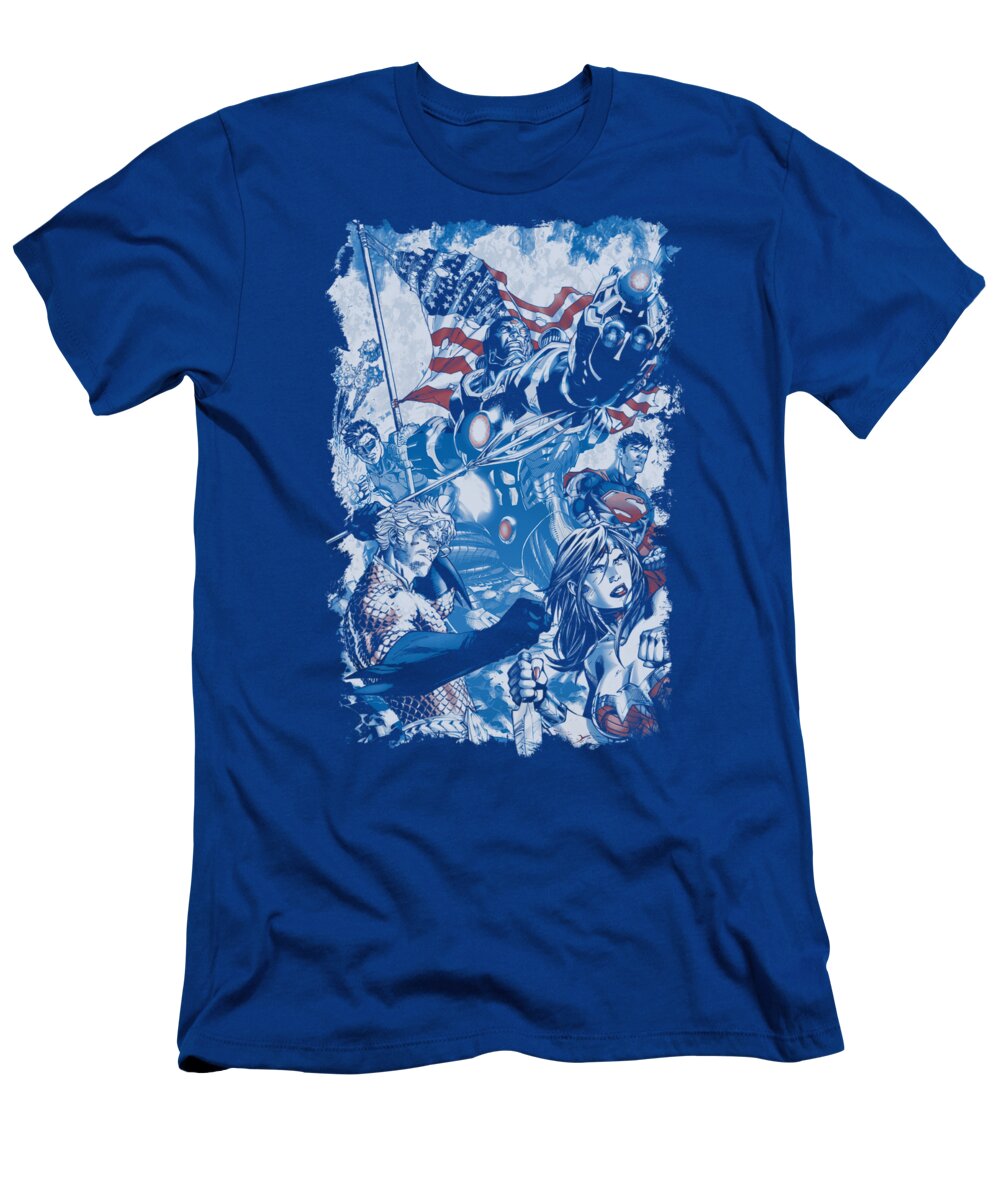 Justice League Of America T-Shirt featuring the digital art Jla - American Justice by Brand A