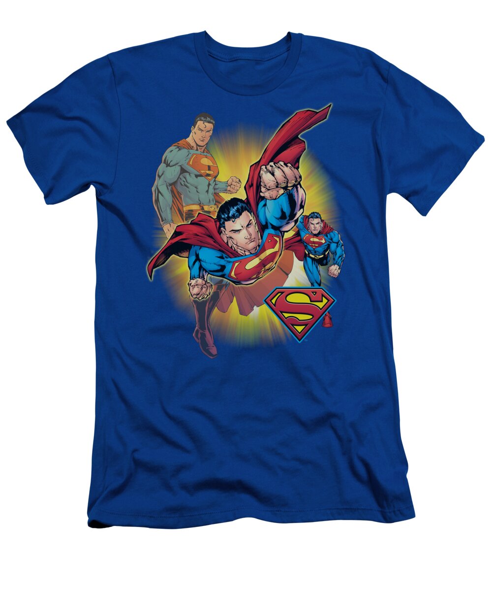 Justice League Of America T-Shirt featuring the digital art Jla - Superman Collage by Brand A