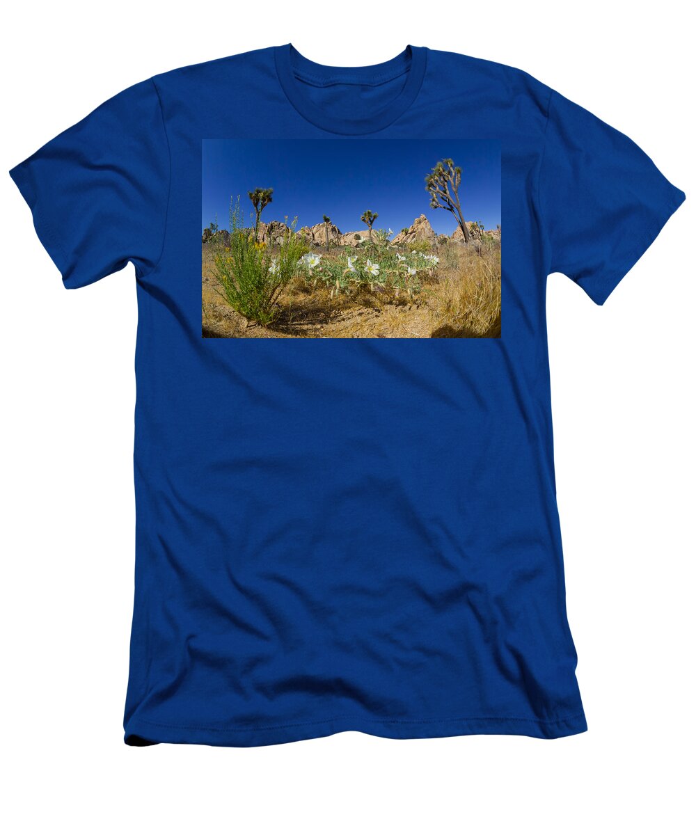 Flower T-Shirt featuring the photograph Joshua Trees and Desert Flowers by Scott Campbell