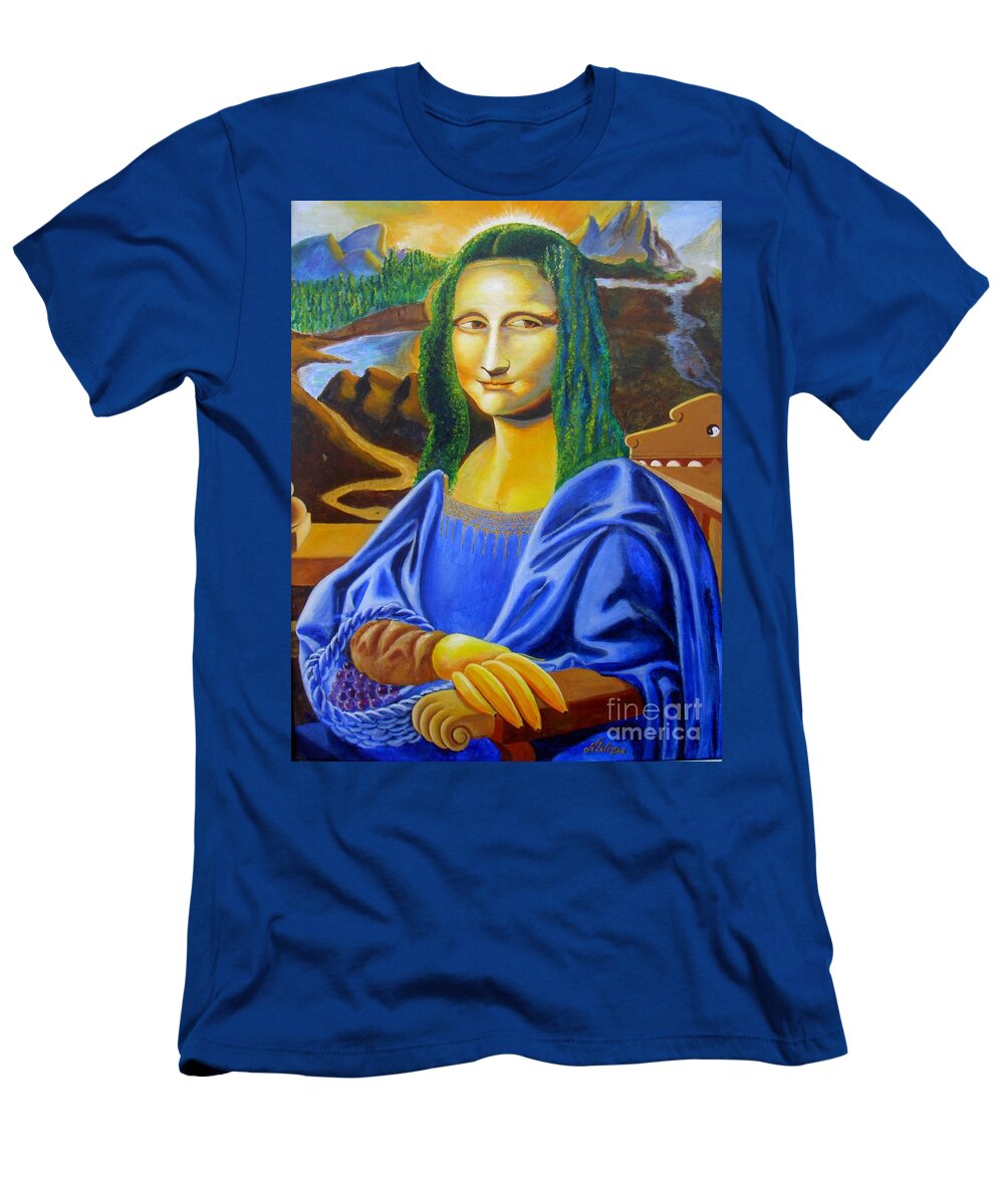  T-Shirt featuring the painting Les Mysteres Jocondais au Code de Vinci  L E P I H by David G Wilson