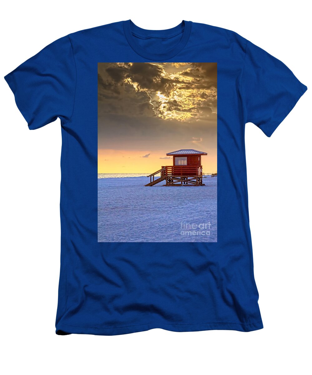 Clouds T-Shirt featuring the photograph Life Guard 1 by Marvin Spates