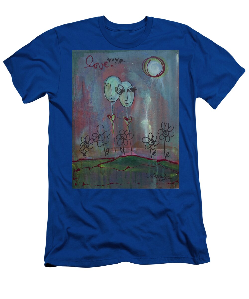 Love T-Shirt featuring the painting Love You Give Lollipops by Laurie Maves ART