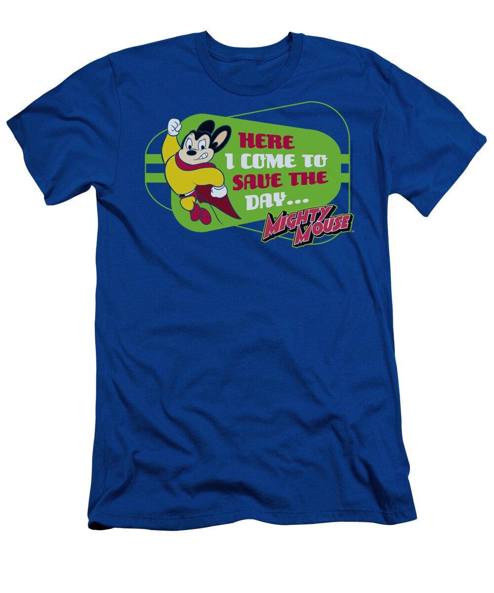 Mighty Mouse T-Shirt featuring the digital art Mighty Mouse - Here I Come by Brand A
